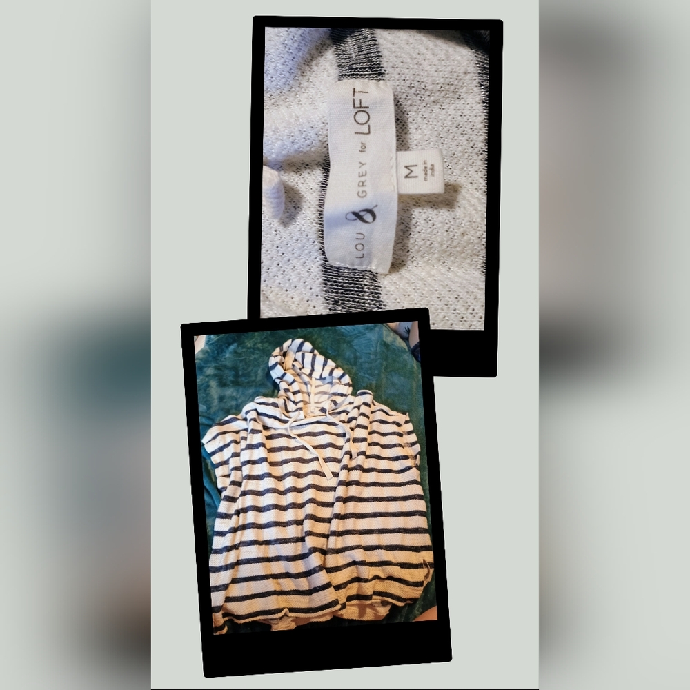 Lou & Grey (LOFT) Black and White Striped Pullover